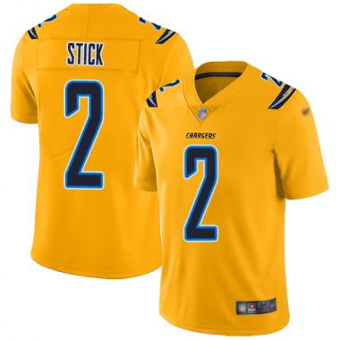 Los Angeles Chargers NFL Football Easton Stick Gold Jersey Youth Limited  #2 Inverted Legend